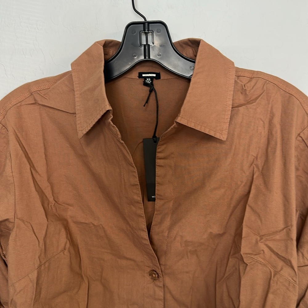 Monrow Sahara Poplin Shirt Dress NWT - Picture 2 of 5